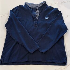 L.L. Bean Women’s Dark Blue Long Sleeve 1/4 Button Down XL Petite